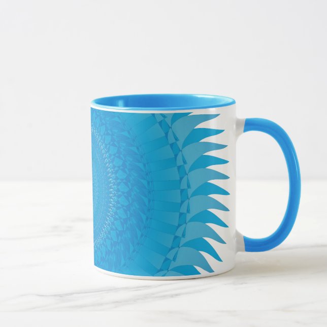 Mug Mandala Soleil Bleu clair (Droite)