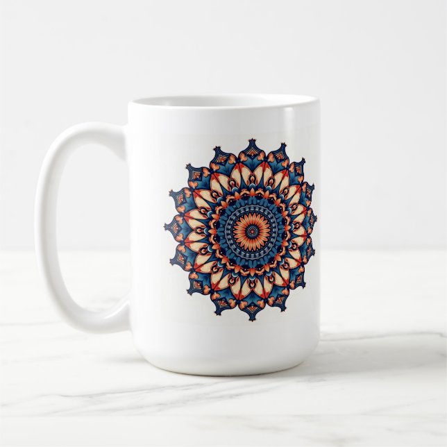 Mug Mandala sur blanc (Gauche)