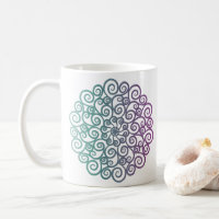 Mandala turquoise floral violet moderne ombre