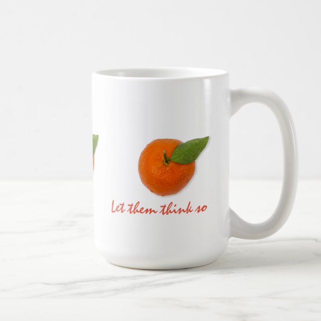 Mug Mandarin avec feuille verte (Droite)