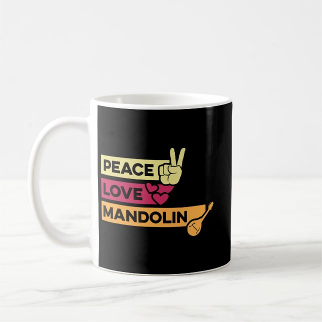 Mug Mandolin Lover Peace Love Mandolin Maestro (Gauche)