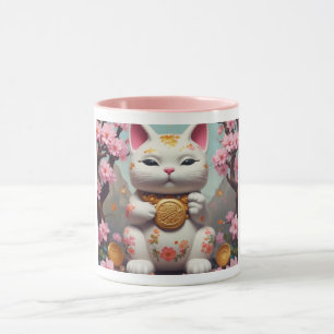Mug Maneki Neko Fortune Chat Bonne Chance