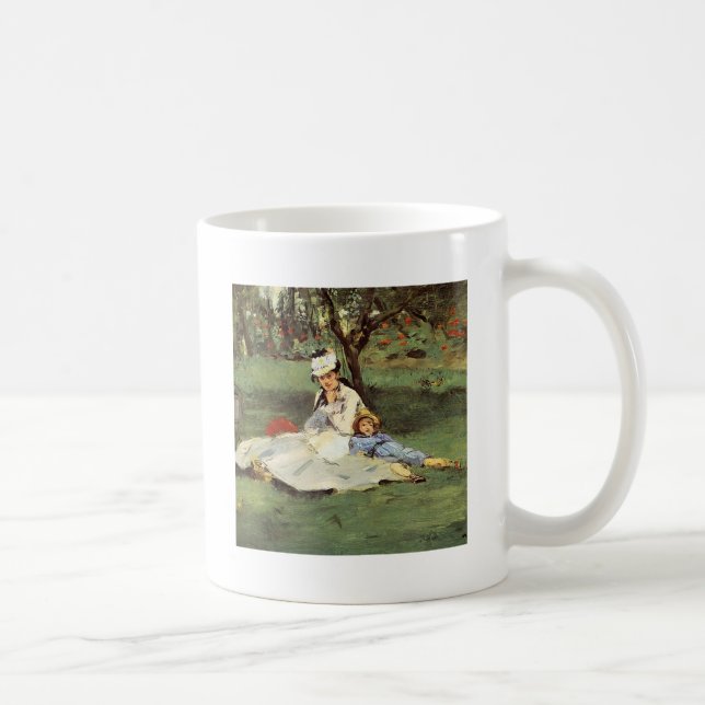 Mug Manet Impressionniste Français Famille Jardin Pein (Droite)