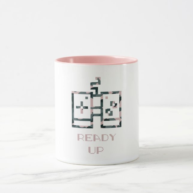 Mug Manette de jeu camouflage rose Ready Up Gamer (Centre)