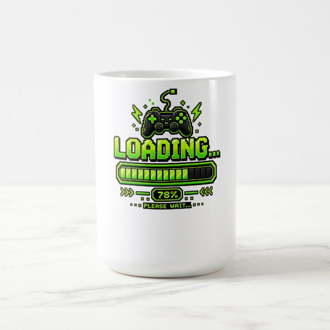 Mug Manette de jeu en pixel art néon (Centre)