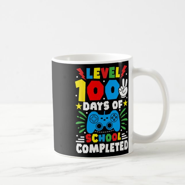 Mug Manette de jeu niveau 100 Jours d'école terminés  (Droite)