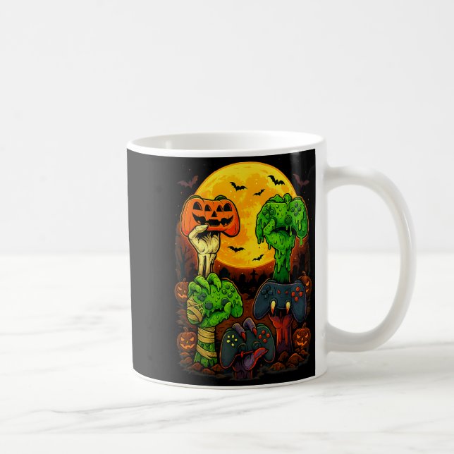 Mug Manette de jeu squelette zombie momie Halloween  (Droite)