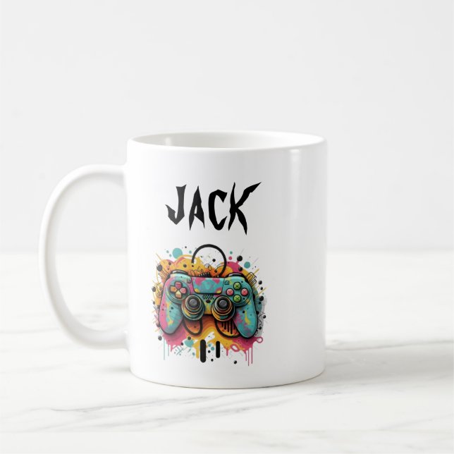 Mug Manette de jeu vidéo aquarelle | Jeux vidéo cool (Gauche)