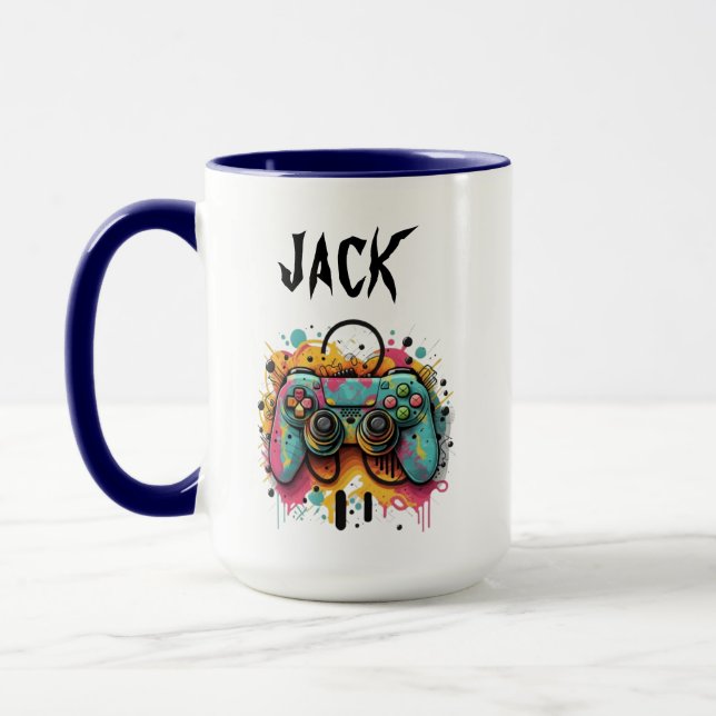 Mug Manette de jeu vidéo aquarelle | Jeux vidéo cool (Gauche)