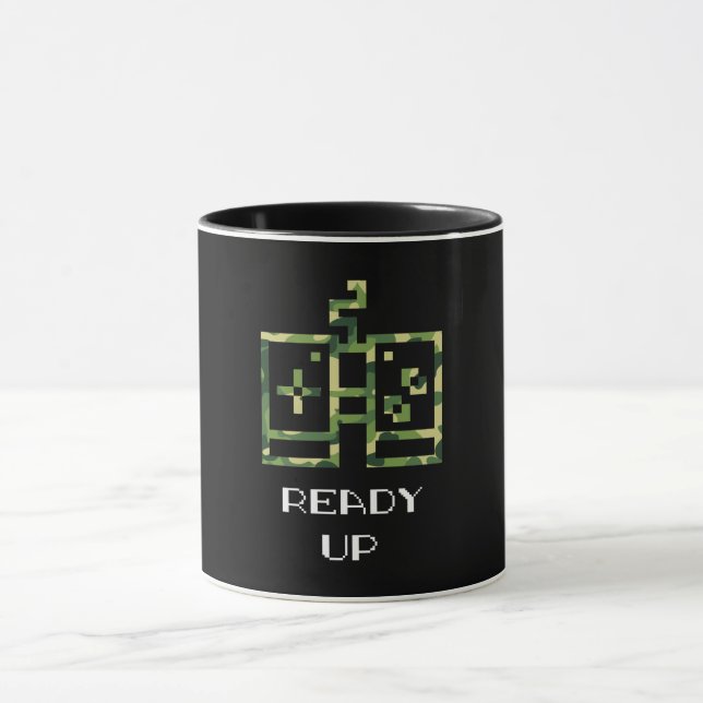 Mug Manette de jeu vidéo camouflage prête pour le joue (Centre)
