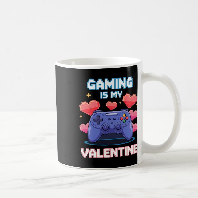 Mug Manette de jeu vidéo cœurs de pixel pour la Saint- (Droite)
