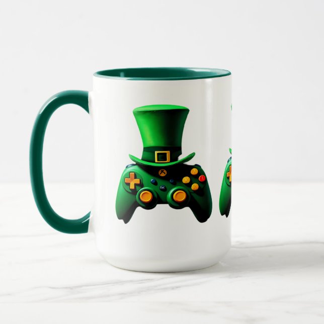 Mug Manette de jeu vidéo pour garçons irlandais jouant (Gauche)