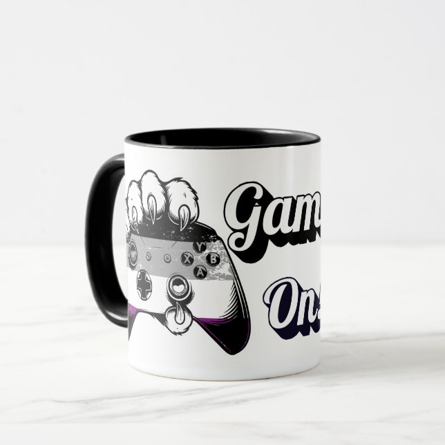 Mug Manette Patte de Tigre Asexual Pride Game On 2 (Devant gauche)