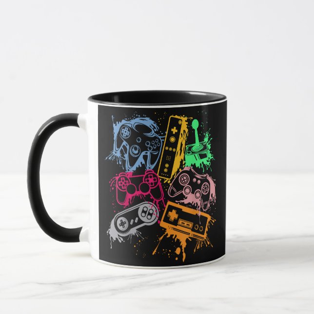Mug Manettes de console de jeux vidéo rétro 80's 90's  (Gauche)