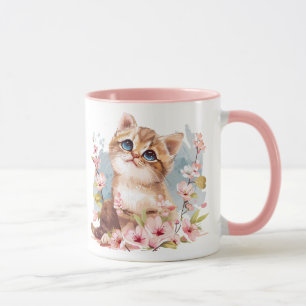 Mug Manga Cute Kitten & Sakura Fleurs Chat Maman Cadea