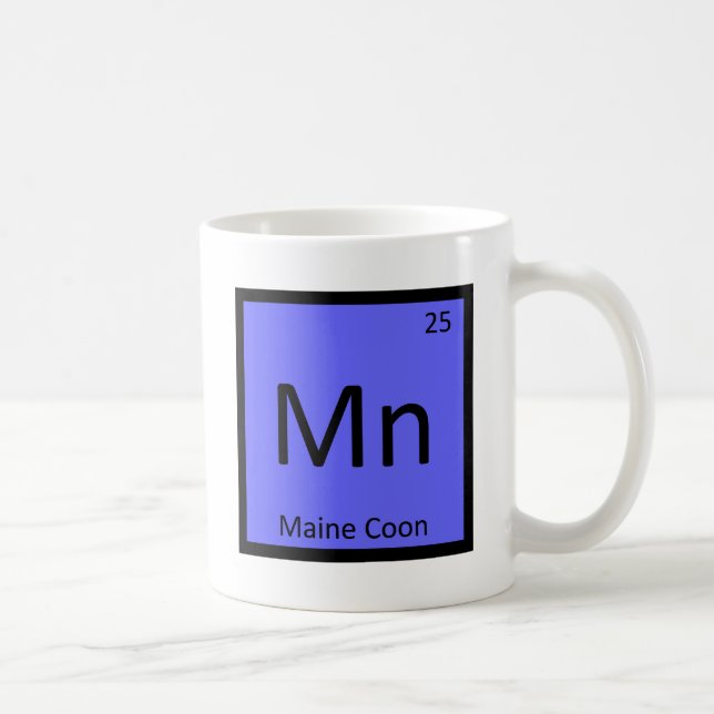 Mug Manganèse - Tableau périodique de chimie de chat (Droite)