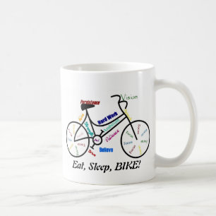 Mug Mange, dors, VÉLO ! Motivation amusante mots pour 