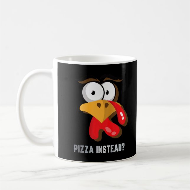 Mug Mange Pizza Plutôt Thanksgiving Turquie Drôle Chut (Gauche)