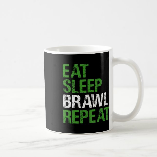 Mug Mange Sleep Brawl Répéter Gamer Jeu Drôle Pour Les (Droite)