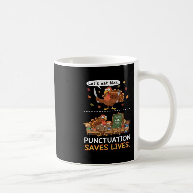 Mug Mangeons Les Enfants Ponctuation Drôle De Thanksgi (Droite)