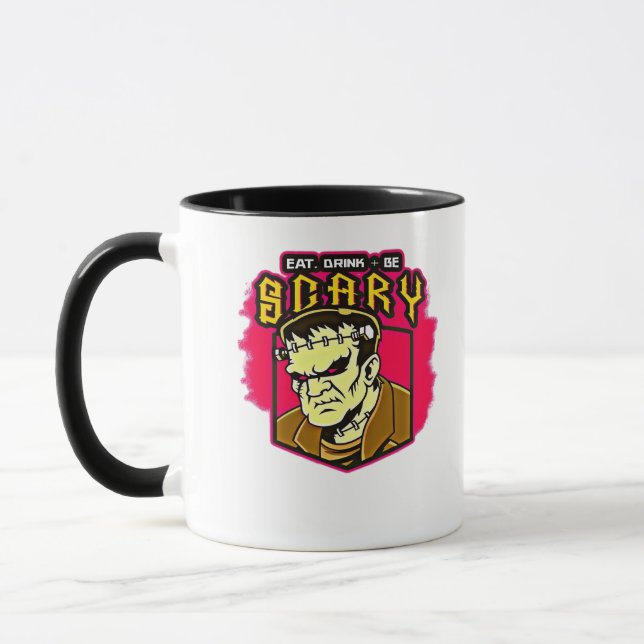 Mug Manger Boire Et Être Effrayant Frankenstein Hallow (Gauche)