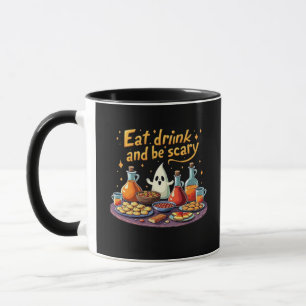 Mug Manger Boire Et Être Effrayant Halloween Amusant E