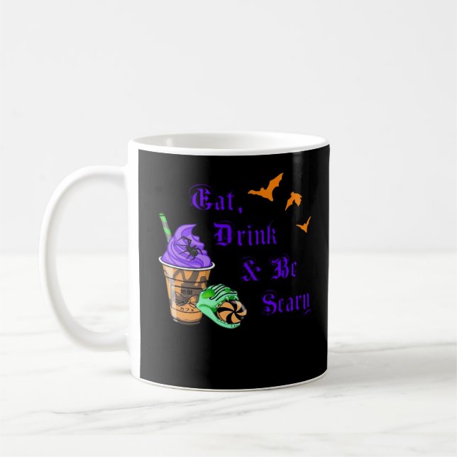 Mug Manger Boire Et Être Effrayant Halloween Minimalis (Gauche)