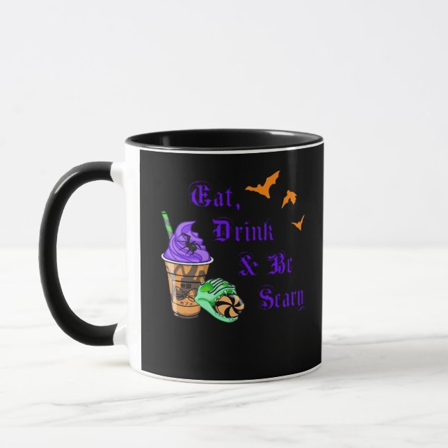 Mug Manger Boire Et Être Effrayant Halloween Minimalis (Gauche)
