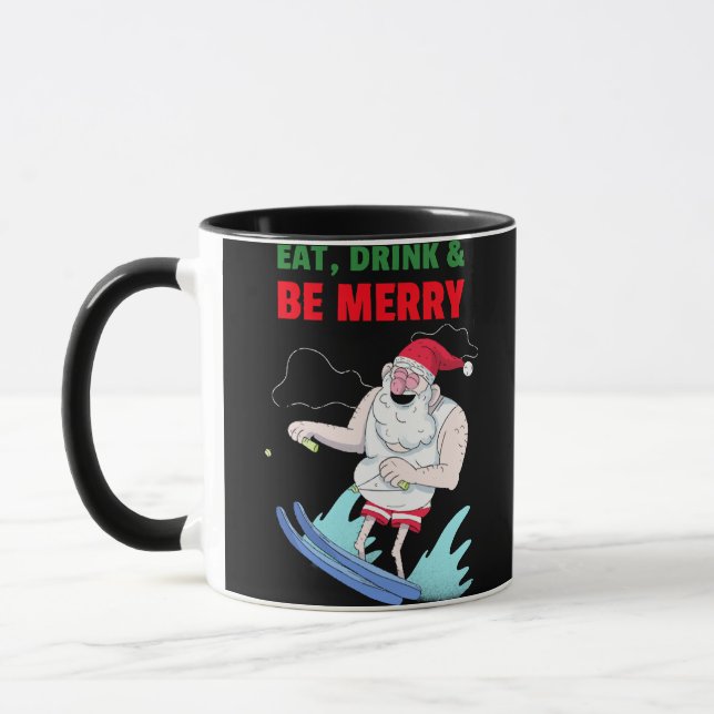 Mug Manger, boire et être joyeux Noël (Gauche)