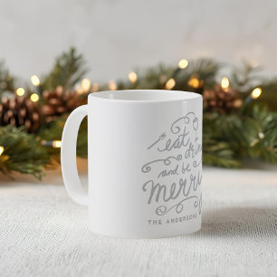 Mug Manger, boire et être joyeux Noël personnalisé