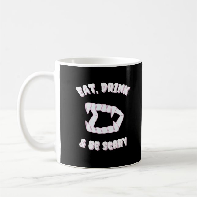 Mug Manger Boire Être Effrayant Style Vampire Minimali (Gauche)