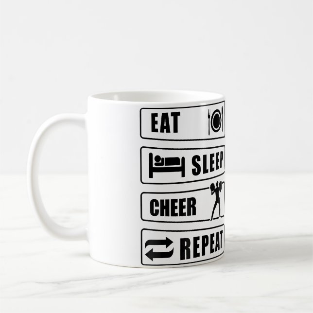 Mug Manger Dormir Acclamer Répéter Cheerleading Cheerl (Gauche)