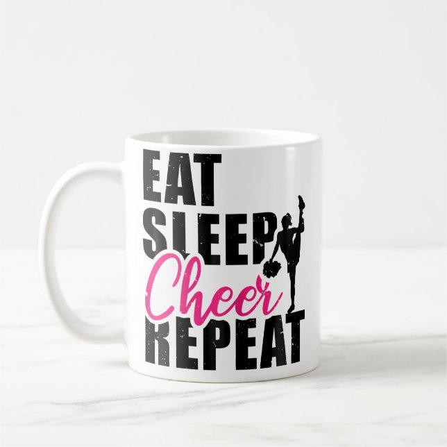 Mug Manger Dormir Acclamer Répéter Cheerleading Cheerl (Gauche)