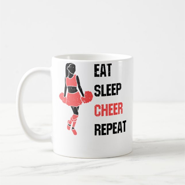 Mug Manger Dormir Acclamer Répéter Entraîneur de Cheer (Gauche)