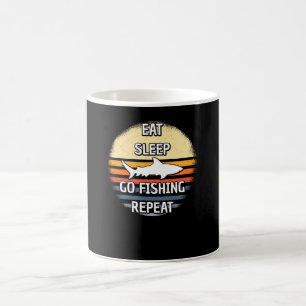 Mug Manger Dormir Aller à la Pêche Répéter