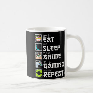 Mug Manger Dormir Anime Jeux Répéter Kawaii Otaku Anim