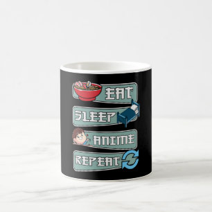 Mug Manger Dormir Anime Répéter Japonais Design Kawa