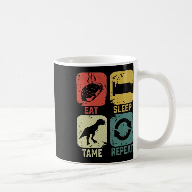 Mug Manger Dormir Apprivoiser Répéter Dinosaure Jeux G (Droite)