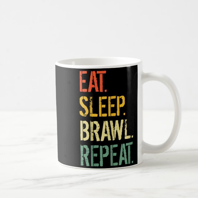 Mug Manger Dormir Bagarre Répéter Stars Vidéo Drôle Jo (Droite)