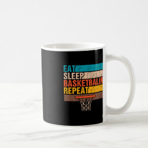 Mug Manger. Dormir. Ballon de basket. Recommencer. Jeu