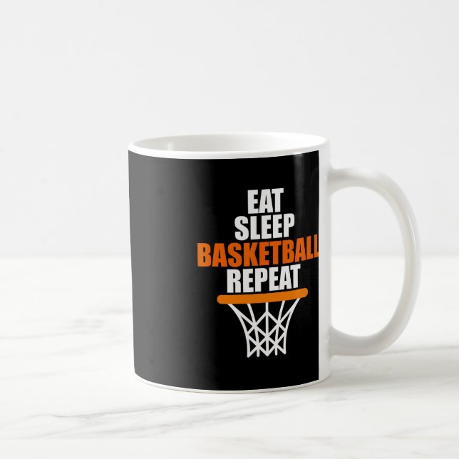 Mug Manger. Dormir. Ballon de basket. Répéter. pour le (Droite)
