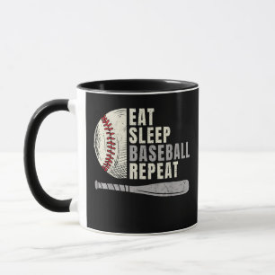 Mug Manger Dormir Baseball Répéter Drôle Joueur de Bas