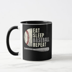 Mug Manger Dormir Baseball Répéter Drôle Joueur de Bas
