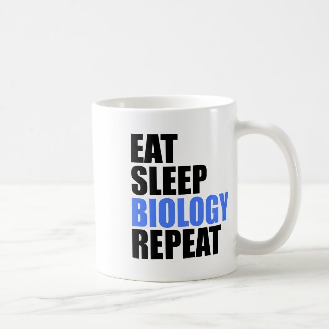 Mug Manger Dormir Biologie Répéter Biologiste Professe (Droite)