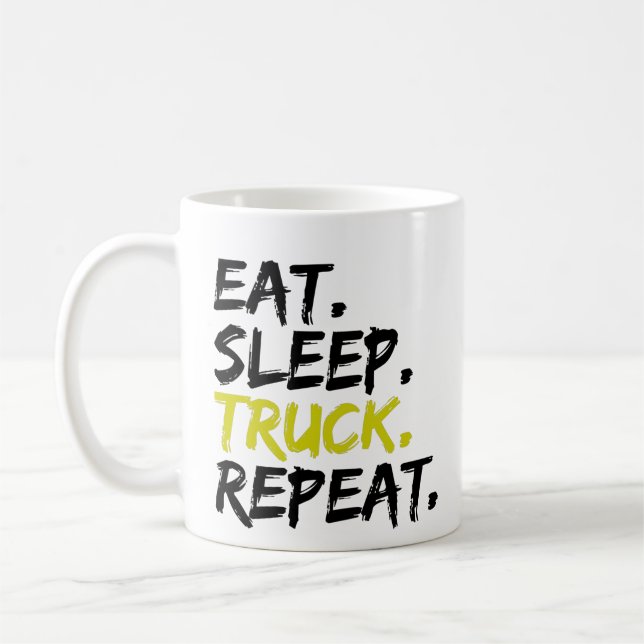 Mug Manger Dormir Camion Répéter Conducteur de Camion  (Gauche)