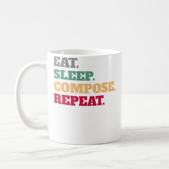 Mug Manger Dormir Composer Répéter Idée Cadeau Composi (Gauche)