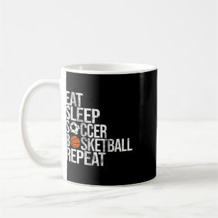 Mug Manger Dormir Football Basketball Répéter Drôle Sp