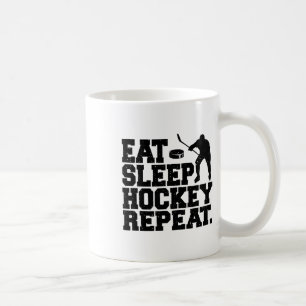 Mug Manger Dormir Hockey Répéter - Hockey Drôle 