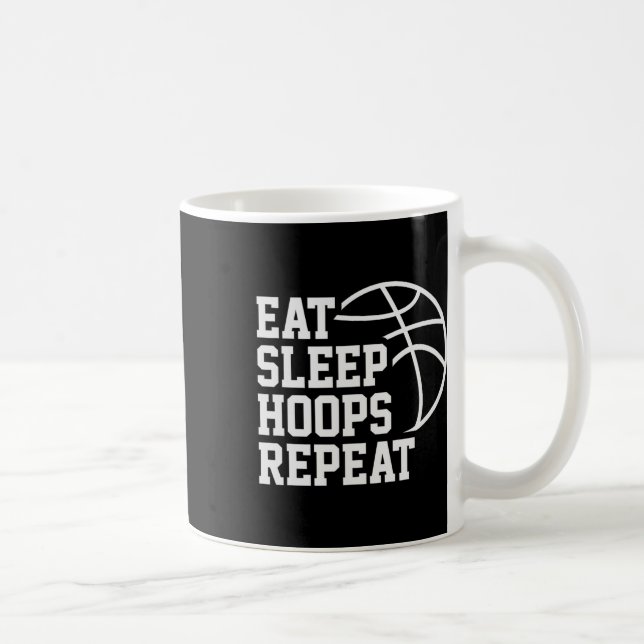 Mug Manger Dormir Hoops Répéter Citation Drôle Citatio (Droite)