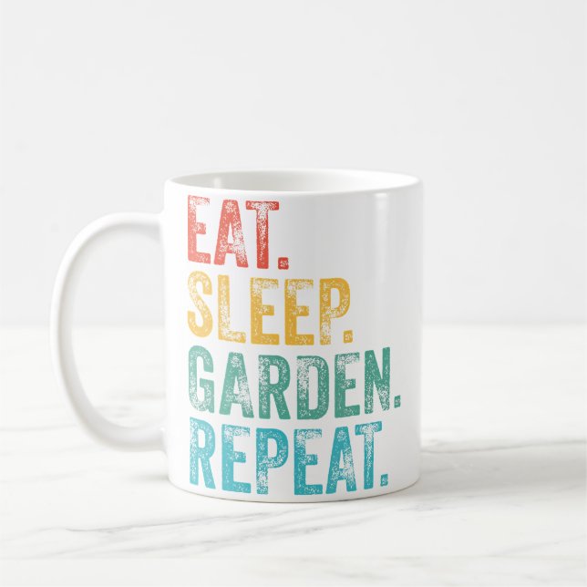 Mug Manger Dormir Jardin Répéter Jardinage Jardiniers  (Gauche)